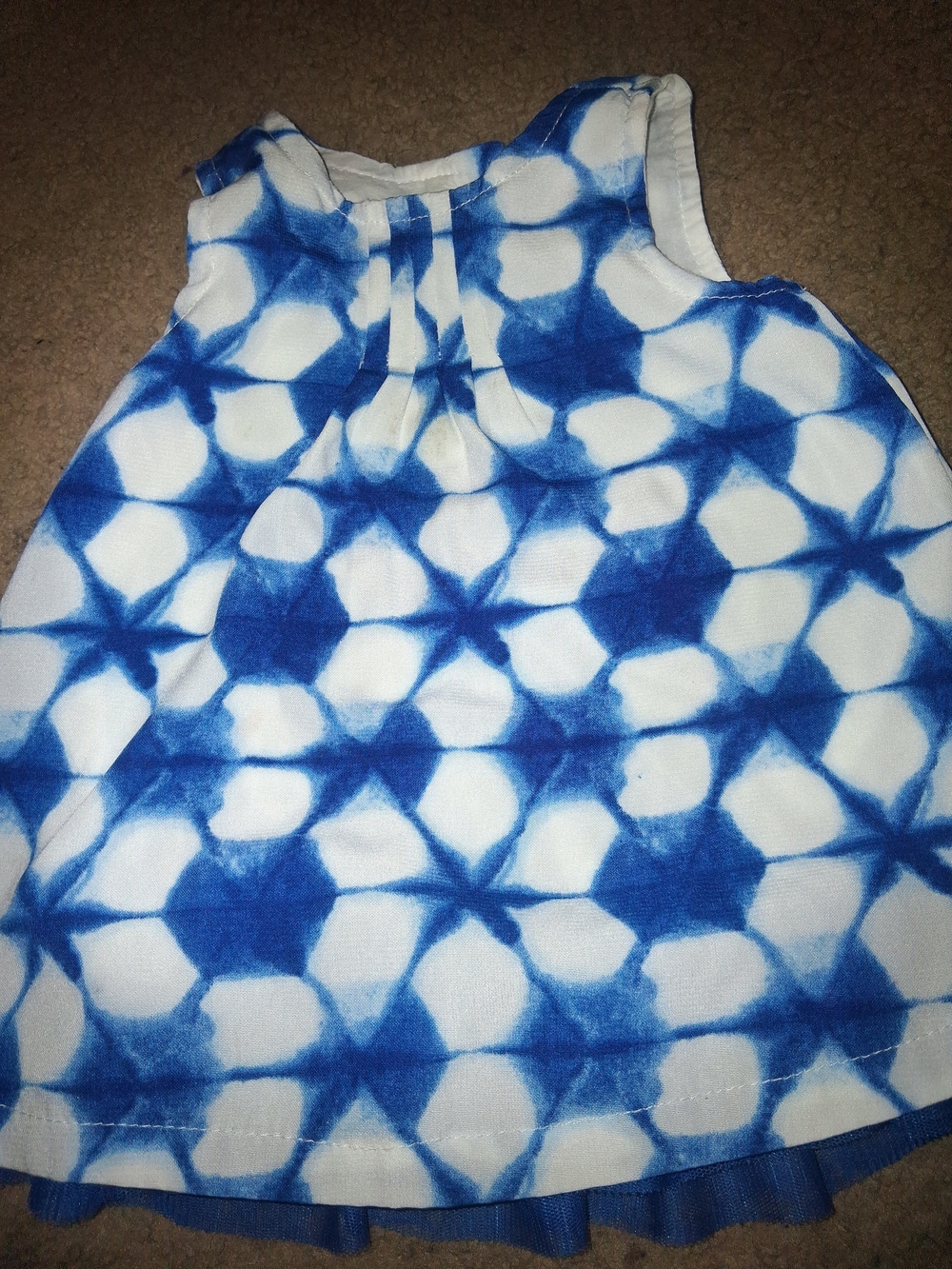 Blue/white Tie-dye Style Dress